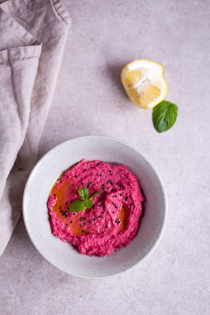 Beetroot Hummus - plant-based, vegan, gluten free, refined sugar free - heavenlynnhealthy.com