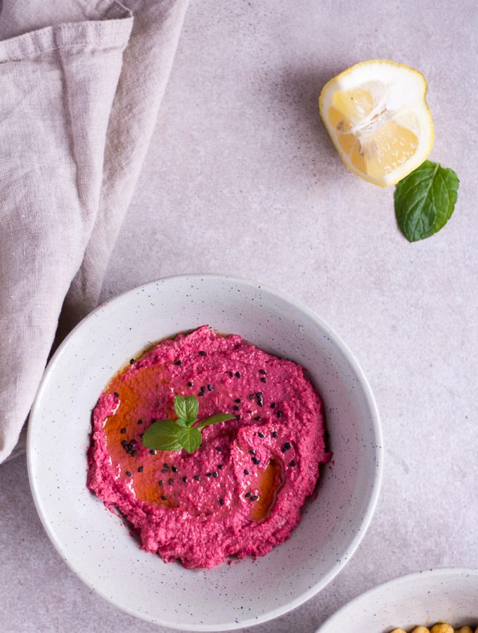 Beetroot Hummus - plant-based, vegan, gluten free, refined sugar free - heavenlynnhealthy.com