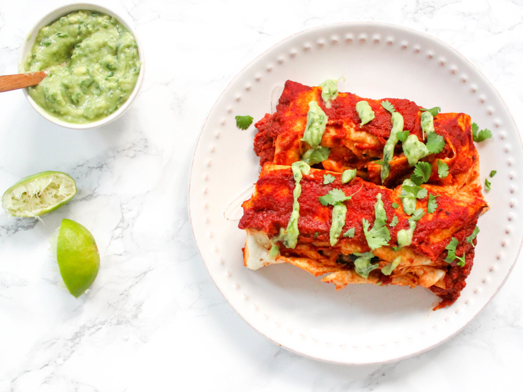 Sweet Potato Chickpea Enchiladas - gluten-free, vegan, plant-based, egg-free, dairy-free