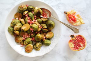 Honey Roasted Brussel Sprouts with Pomegranate Seeds - plant-based, gluten free, refined sugar free - heavenlynnhealthy.com