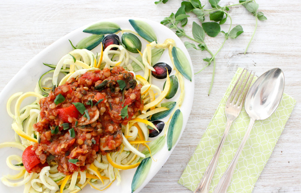 Re-Energizing Lentil Bolognese with Zucchini Noodles - vegetarian, vegan, gluten free, refined sugar free, plant based, dairy-free, meat-free, soy-free  - heavenlynnhealthy.com