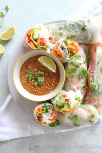 Thai Summer Rolls with Peanut Dipping Sauce - vegetarian, plant based, vegan, gluten free, refined sugar free - heavenlynnhealthy.com