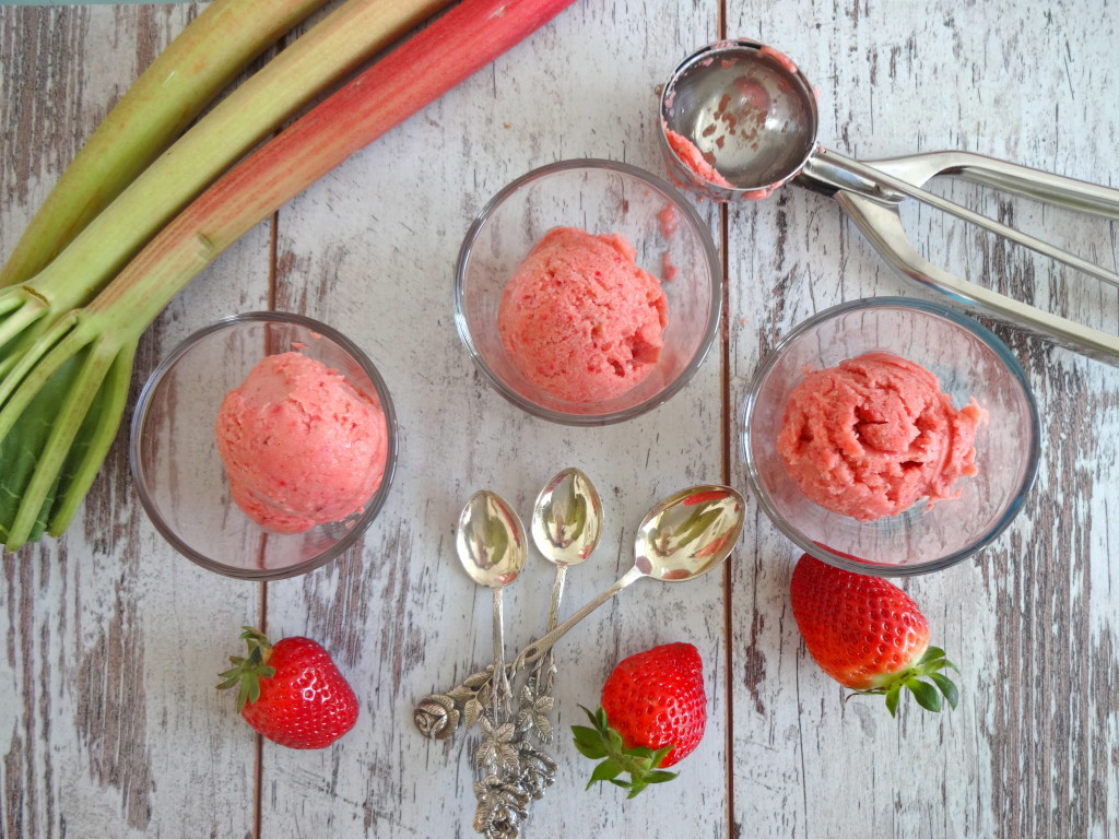 Rhubarb Strawberry Banana Ice Cream 