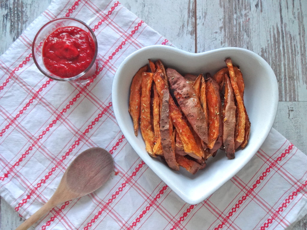 Sweet Potato Fries with Healthy Ketchup