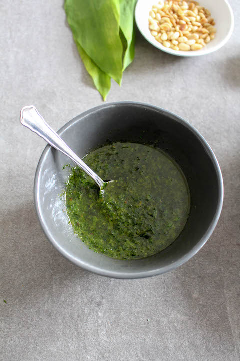 Wild garlic pesto with spelt pasta - plant based, refined sugar free, vegan - heavenlynnhealthy.com