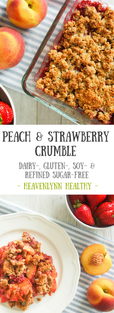 Peach and Strawberry Crumble - vegan, dairy-free, gluten-free, refined sugar-free