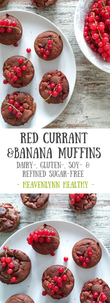 Red Currant and Banana Muffins - dairy-free, gluten-free, refined sugar-free