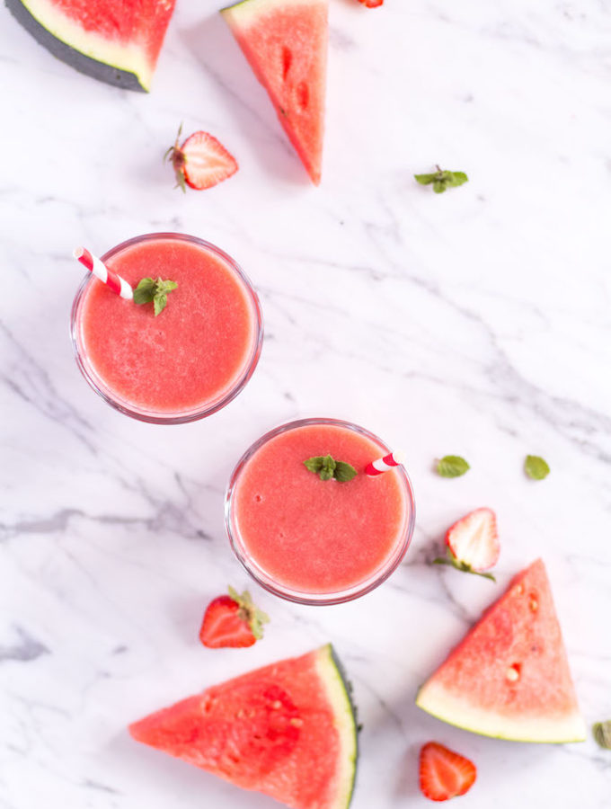 Strawberry Watermelon Smoothie - vegan, plant based, refined sugar free, healthy - heavenlynnhealthy.com