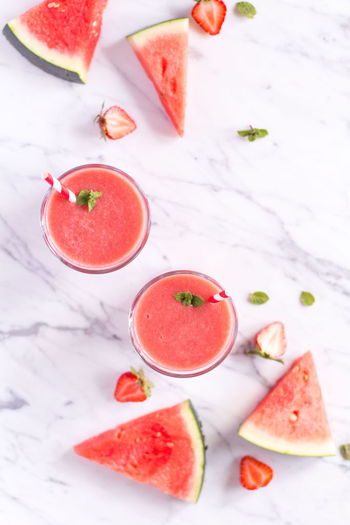 Strawberry Watermelon Smoothie - vegan, plant based, refined sugar free, healthy - heavenlynnhealthy.com