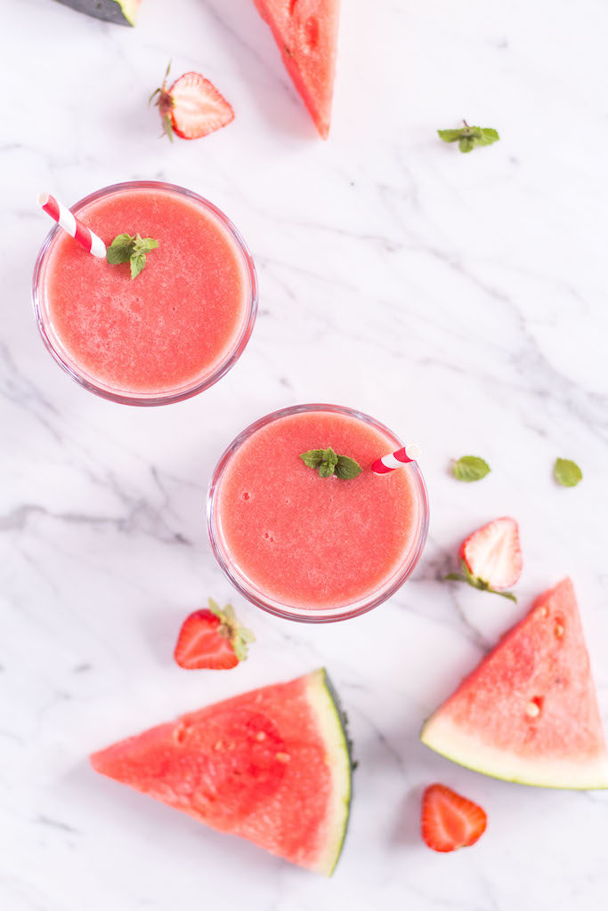 Strawberry Watermelon Smoothie - vegan, plant based, refined sugar free, healthy - heavenlynnhealthy.com