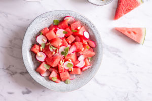Watermelon, Radish and Cherry Tomato Salad - vegan, plant based, vegetarian, gluten free - heavenlynnhealthy.com