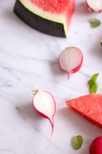 Watermelon, Radish and Cherry Tomato Salad - vegan, plant based, vegetarian, gluten free - heavenlynnhealthy.com