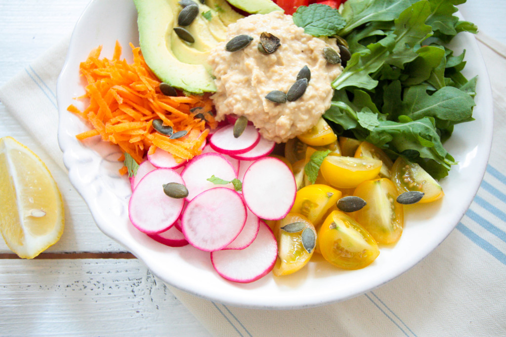 Hummus-Salad-Bowl-with-Tahini-Mint-Dressing-4