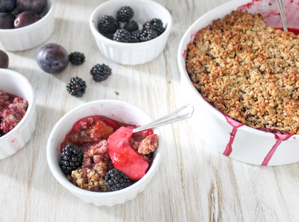 Damson, Apple & Blackberry Crumble - gluten-free, dairy-free, refined-sugar-free, vegan