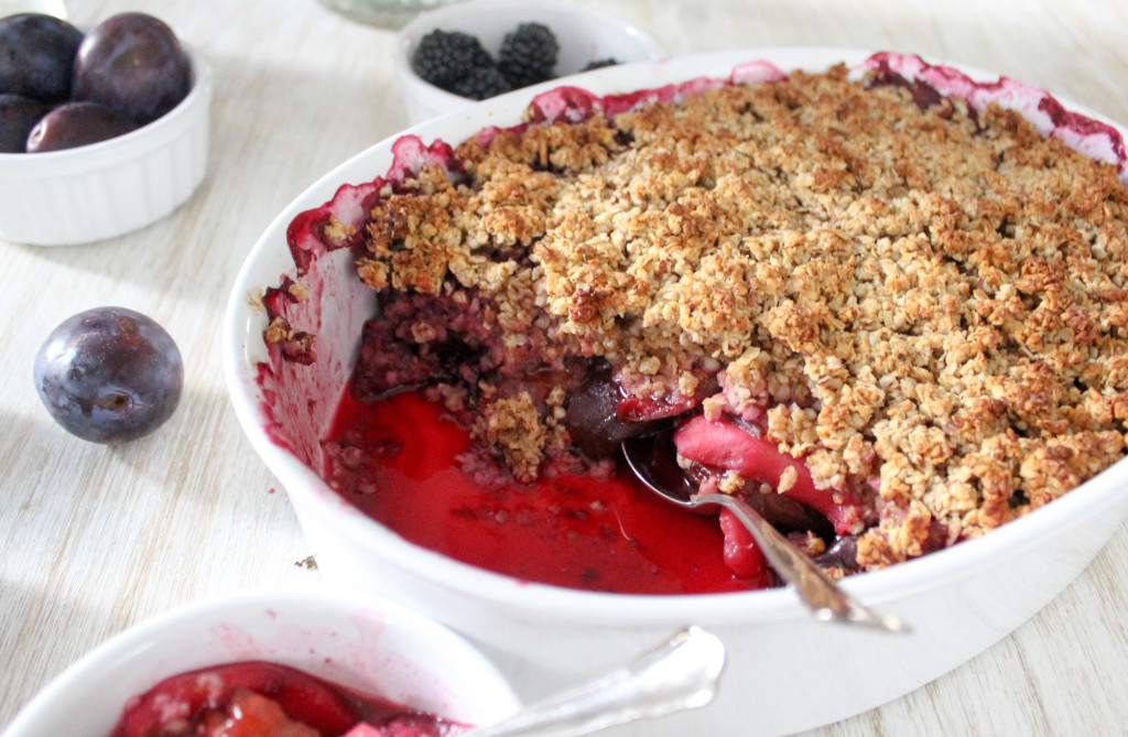 Damson, Apple & Blackberry Crumble - gluten-free, dairy-free, refined-sugar-free, vegan