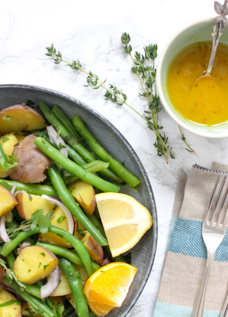 Simple Green Bean and Potato Salad with Orange-Vinaigrette - dairy-free, plant-based, gluten-free, refined sugar-free