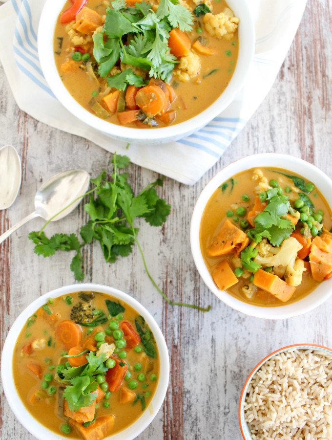 Sweet Potato and Cauliflower Thai Curry - plant-based, vegan, gluten-free, dairy-free