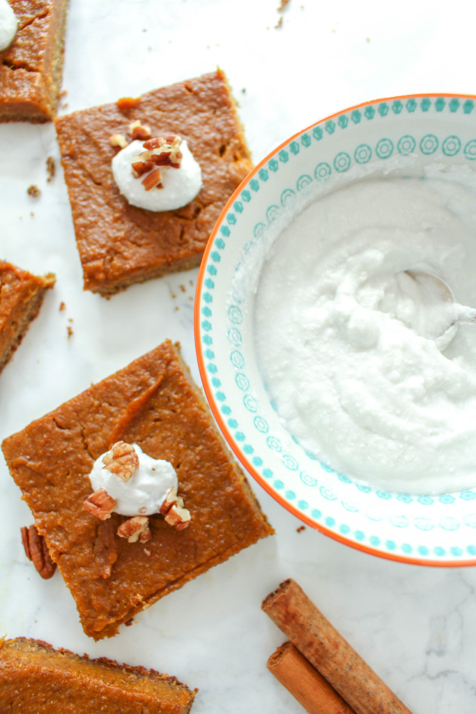 Healthy Pumpkin Pie Squares - vegan, gluten-free, nut-free