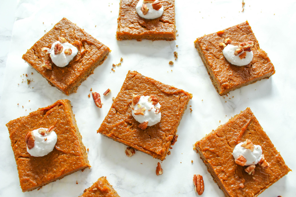 Healthy Pumpkin Pie Squares - vegan, gluten-free, nut-free