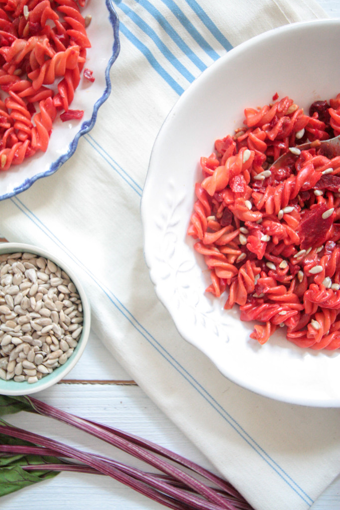 Creamy beetroot and turmeric pasta - plant-based, vegan, gluten free, refined sugar free