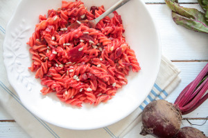 Creamy beetroot and turmeric pasta - plant-based, vegan, gluten free, refined sugar free