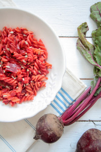 Creamy beetroot and turmeric pasta - plant-based, vegan, gluten free, refined sugar free