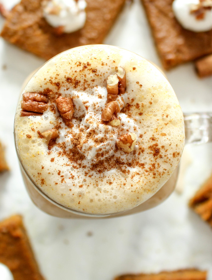 Healthy Pumpkin Spice Latte - vegan, gluten free, refined sugar free, plant-based