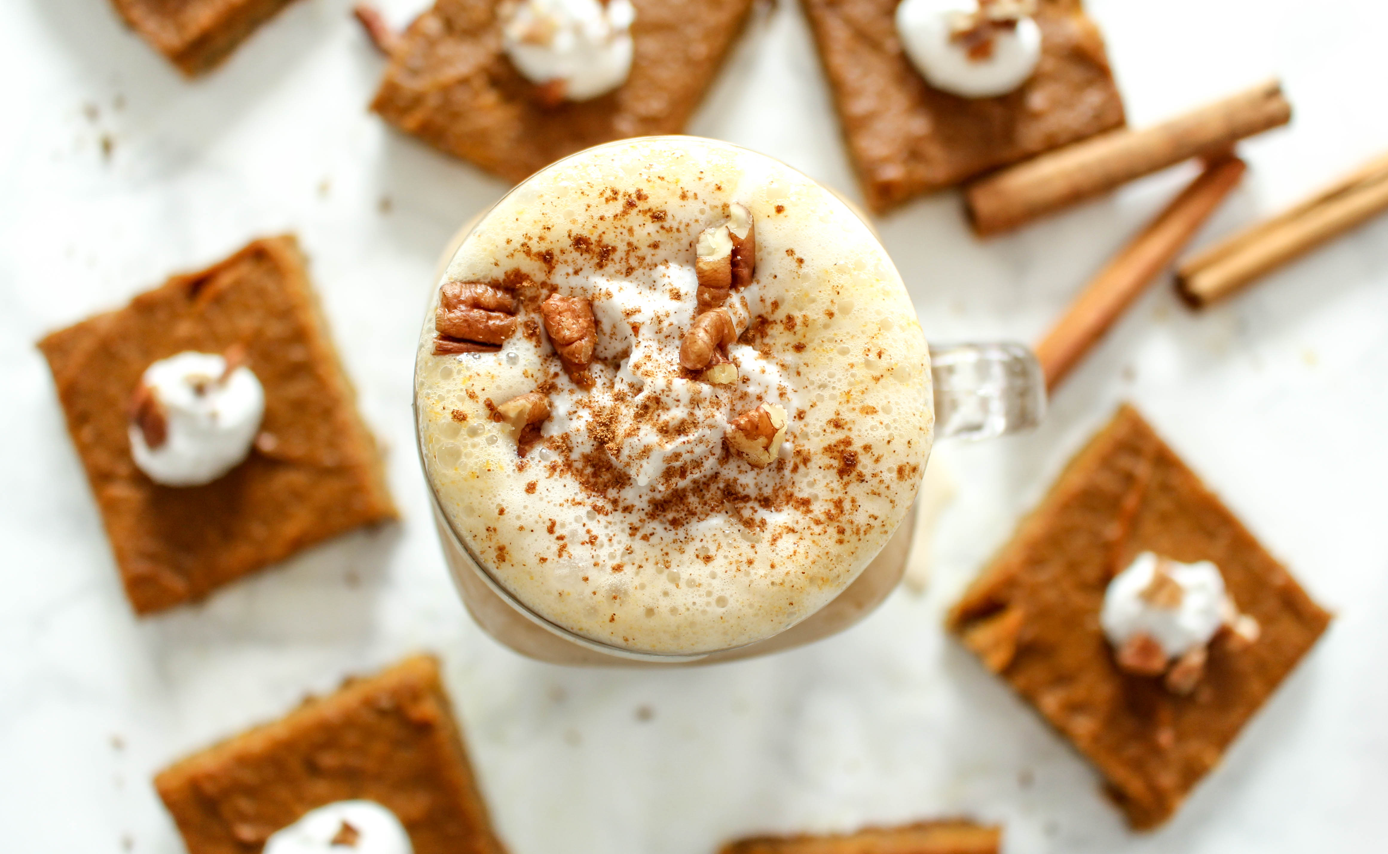 Healthy Pumpkin Spice Latte - vegan, gluten free, refined sugar free, plant-based