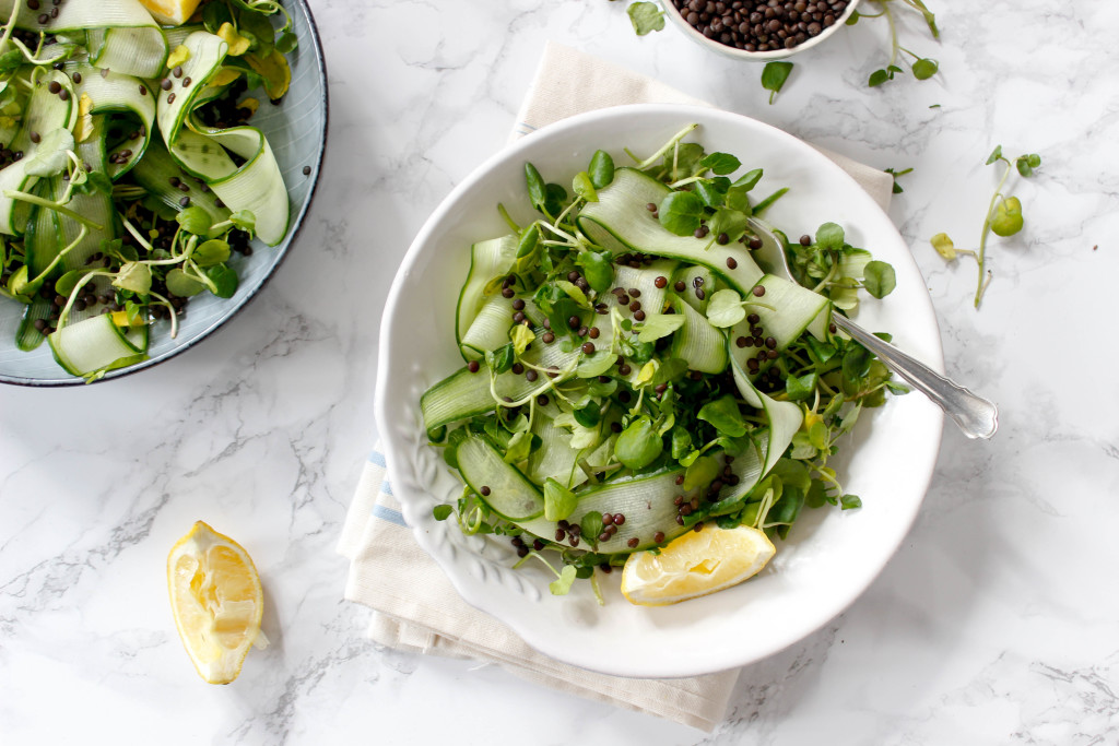 Cucumber Salad with Beluga Lentils and Ginger-Turmeric Vinaigrette - plant-based, gluten free, refined sugar free - heavenlynnhealthy.com