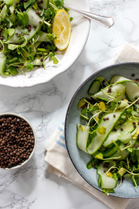 Cucumber Salad with Beluga Lentils and Ginger-Turmeric Vinaigrette - plant-based, gluten free, refined sugar free - heavenlynnhealthy.com