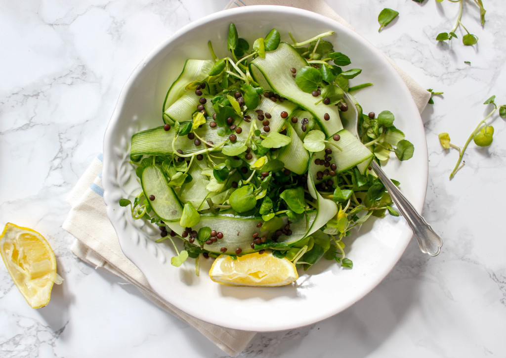 Cucumber Salad with Beluga Lentils and Ginger-Turmeric Vinaigrette - plant-based, gluten free, refined sugar free - heavenlynnhealthy.com