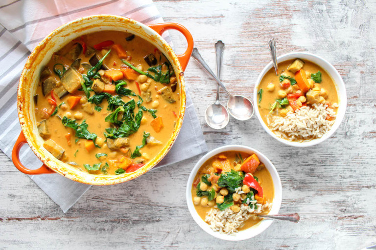 One Pot Eggplant, Pumpkin and Chickpea Curry Heavenlynn Healthy
