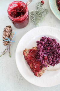 Lentil Loaf with Cranberry Sauce - vegan, plant based, gluten free, refined sugar free - heavenlynnhealthy.com