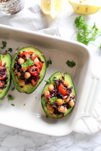 Baked Avocados with Za'atar Rice and Chickpea Filling - plant based, vegetarian, vegan, refined sugar free, gluten free - heavenlynnhealthy.com