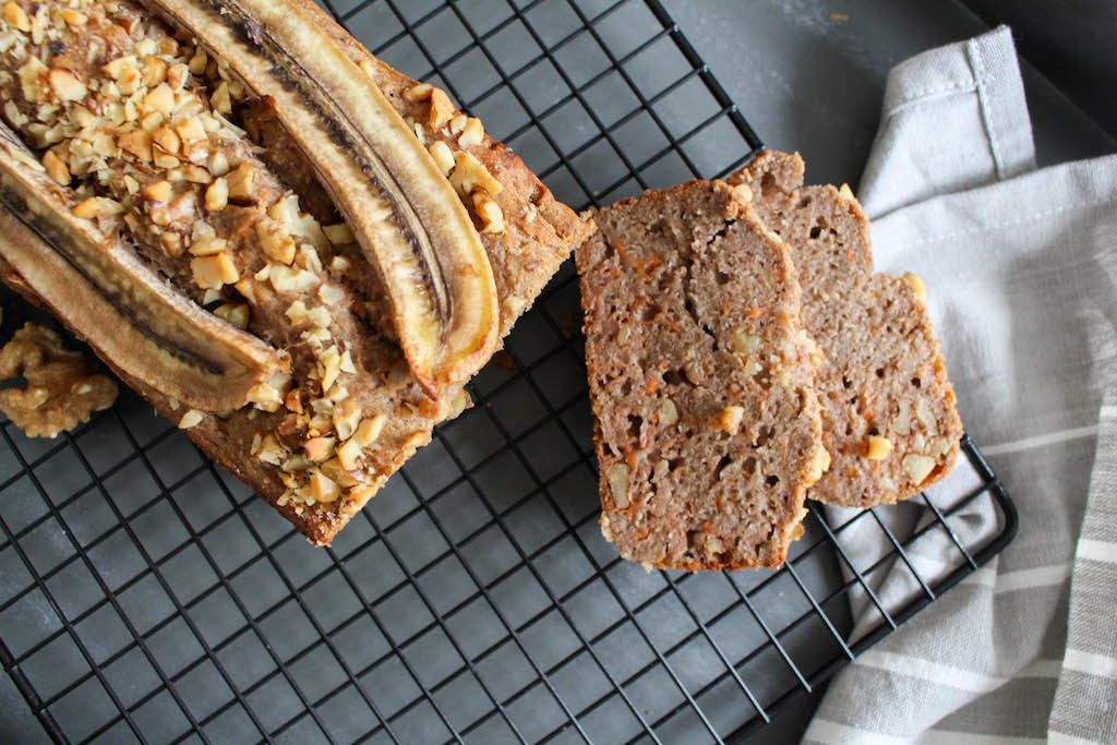 Healthy Banana Carrot Bread - plant based, gluten free, refined sugar free, vegan - heavenlynnhealthy.com