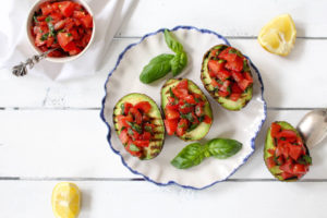 Grilled Avocado Bruschetta - vegetarian, plant based, vegan, gluten free, refined sugar free - heavenlynnhealthy.com