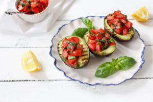 Grilled Avocado Bruschetta - vegetarian, plant based, vegan, gluten free, refined sugar free - heavenlynnhealthy.com