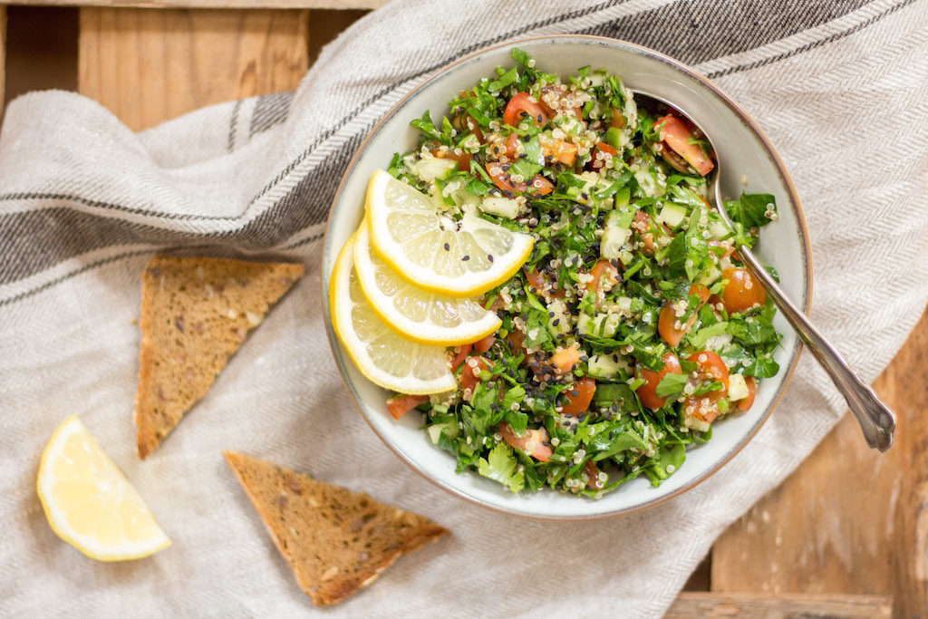 Quinoa Tabbouleh with Za'atar - plant based, gluten free, refined sugar free, vegan - heavenlynnhealthy.com