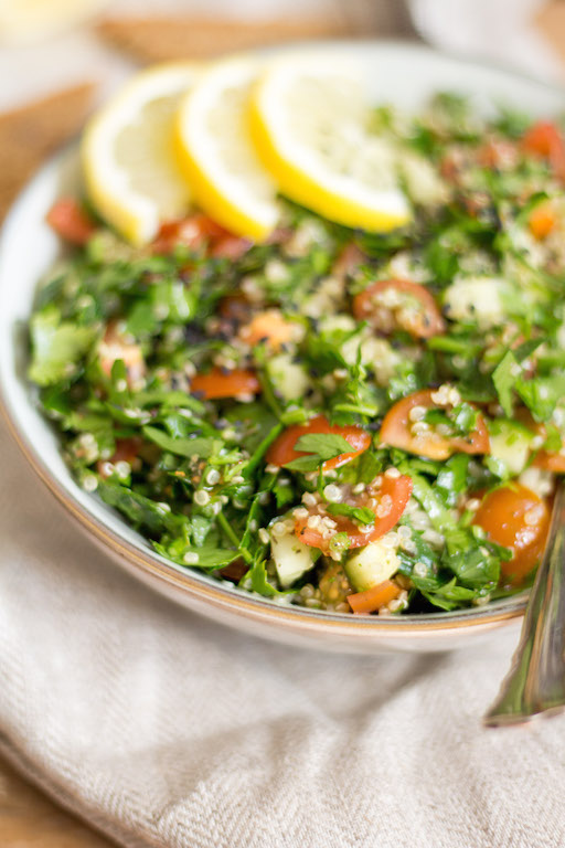 Quinoa Tabbouleh with Za'atar - plant based, gluten free, refined sugar free, vegan - heavenlynnhealthy.com