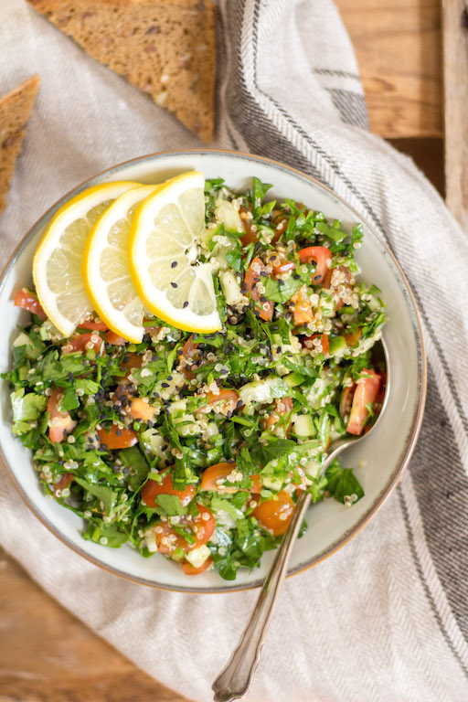 Quinoa Tabbouleh with Za'atar - plant based, gluten free, refined sugar free, vegan - heavenlynnhealthy.com