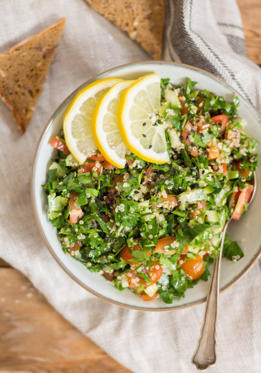 Quinoa Tabbouleh with Za'atar - plant based, gluten free, refined sugar free, vegan - heavenlynnhealthy.com