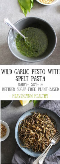 Wild garlic pesto with spelt pasta - Heavenlynn Healthy