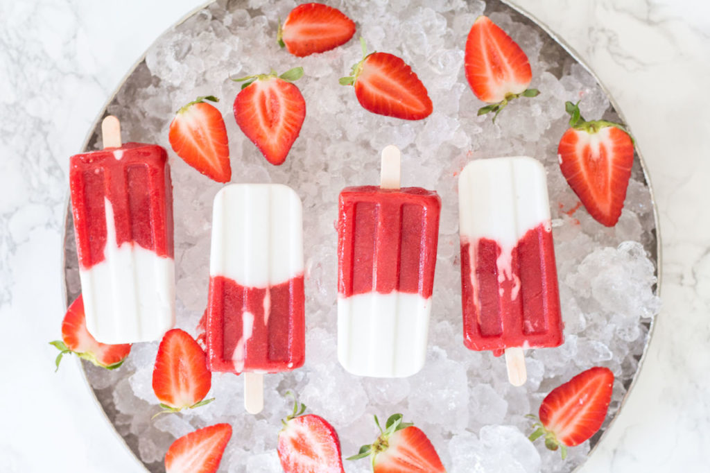 Healthy Strawberry Coconut Popsicles - plant based, gluten free, refined sugar free, vegan - heavenlynnhealthy.com