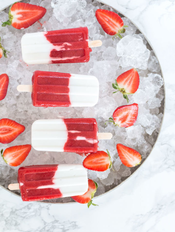 Healthy Strawberry Coconut Popsicles - plant based, gluten free, refined sugar free, vegan - heavenlynnhealthy.com