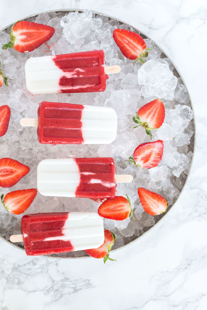 Healthy Strawberry Coconut Popsicles - plant based, gluten free, refined sugar free, vegan - heavenlynnhealthy.com