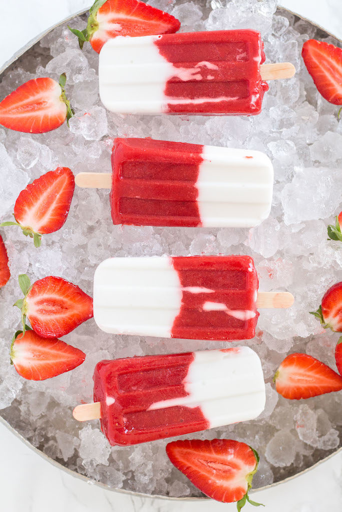 Healthy Strawberry Coconut Popsicles - plant based, gluten free, refined sugar free, vegan - heavenlynnhealthy.com