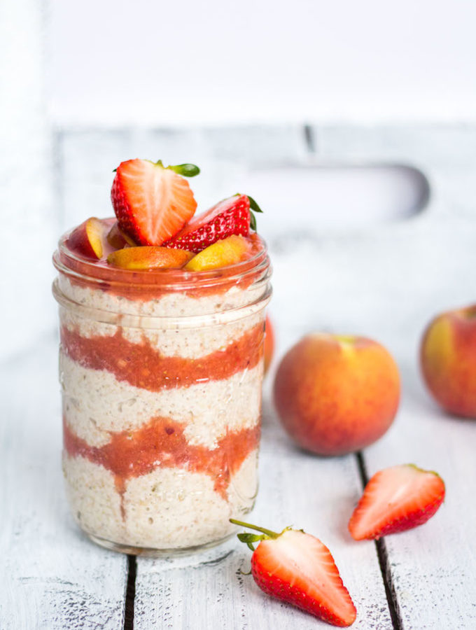 Raw Strawberry Peach Buckwheat Porridge - gluten free, plant based, vegan, refined sugar free, healthy - heavenlynnhealthy.com