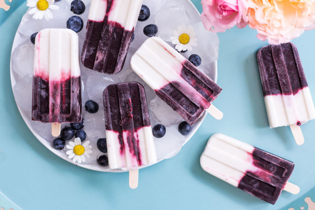 Blueberry Coconut Yoghurt Popsicles - plant based, vegetarian, refined sugar free, vegan - heavenlynnhealthy.com