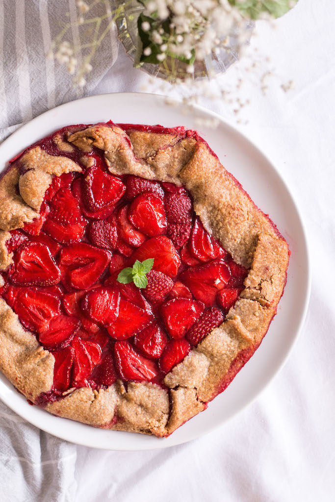 Healthy Strawberry Galette - plant based, gluten free, refined sugar free, vegan - heavenlynnhealthy.com