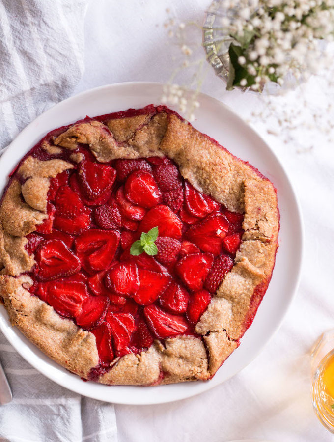 Healthy Strawberry Galette - plant based, gluten free, refined sugar free, vegan - heavenlynnhealthy.com